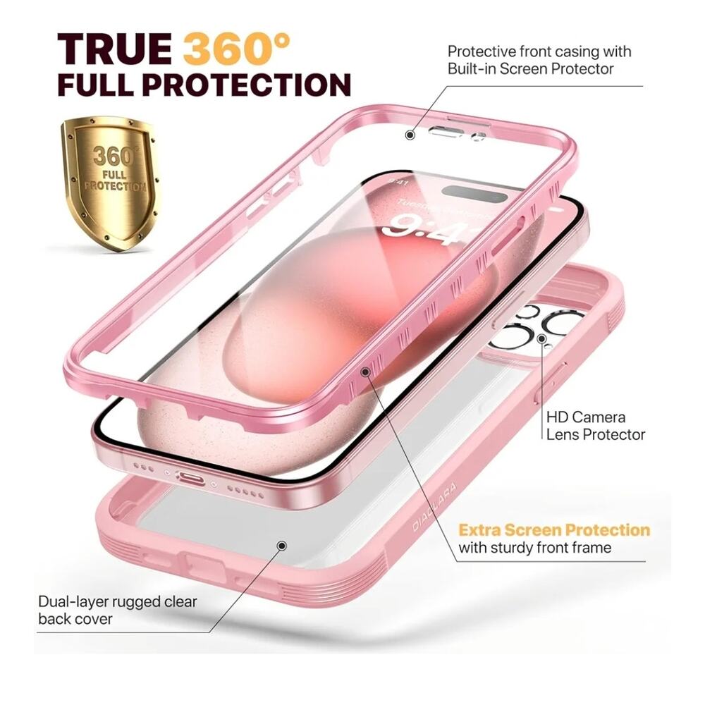 iPhone15 Case Full Body Rugged Case, Built-in Touch Sensitive Anti-Scratch Scree - Picture 2 of 6